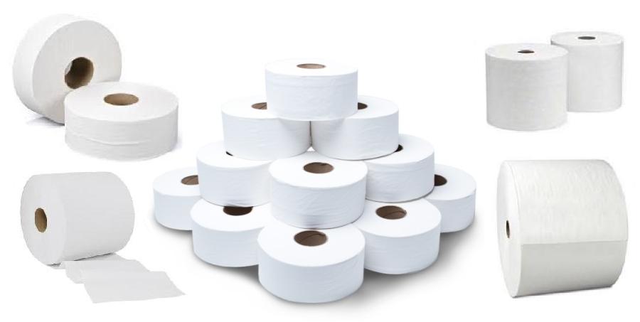 papel higienico y toallas en rollo