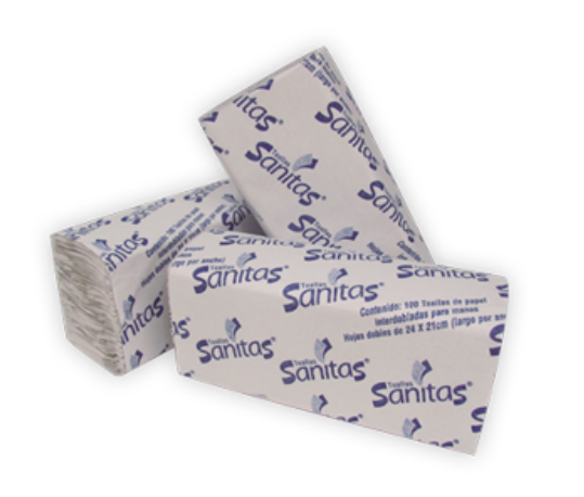 Toalla Interdoblada Sanitas® 100 hojas